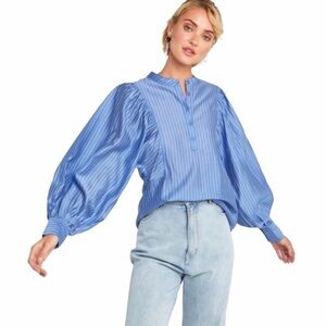 CAARA Maglie Blue Stiped Top - XS